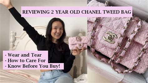 chanel tweed bag wear and tear